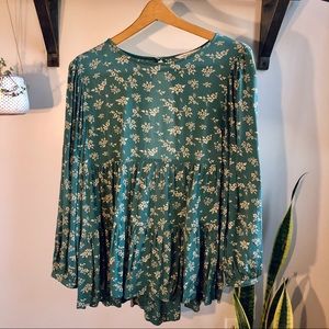 FINAL PRICE key hole back babydoll blouse